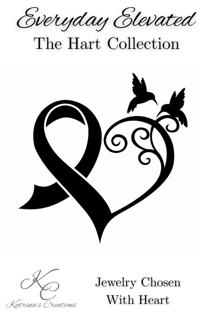 Everyday Elevated The Hart Collection Symbol. Heart ribbon with hummingbirds logo for The Hart Collection featuring meaningful heart jewelry
